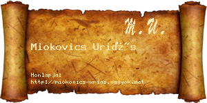 Miokovics Uriás névjegykártya